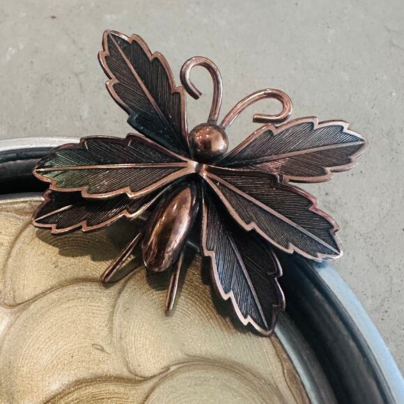 Vintage 1950s Copper Butterlfy/Moth Brooch/Pin-Bell Trading Post - Picture 3 of 6